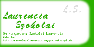 laurencia szokolai business card